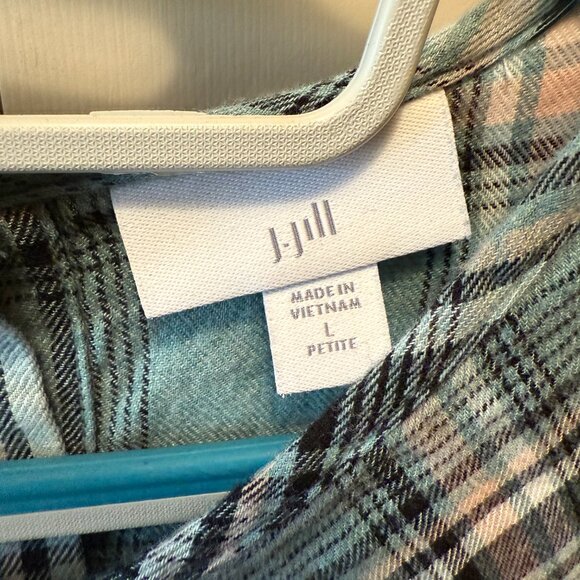 J. Jill Tartan Plaid Short Sleeve Top - Picture 3 of 5